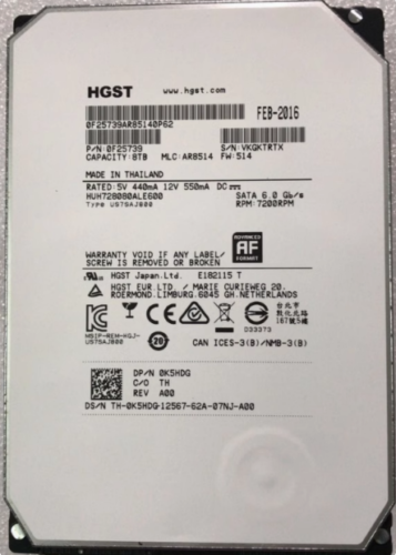 HGST HUH728080ALE600 8TB 7.2K 3.5″ SATA NAS Enterprise Hard Drive