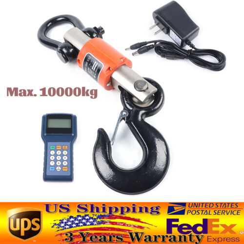 Max Weighing 10000kg Wireless Remote Control Electronic Crane Scale W/Monitor