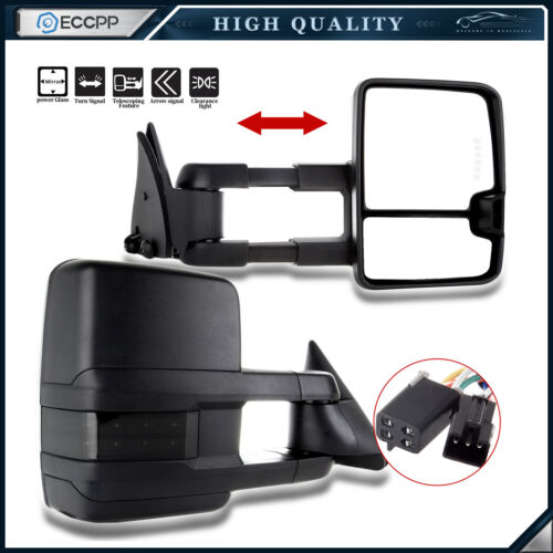 For 88-98 Chevy GMC C/K 1500 2500 3500 Tow Mirrors + Power Smoke LED Signal