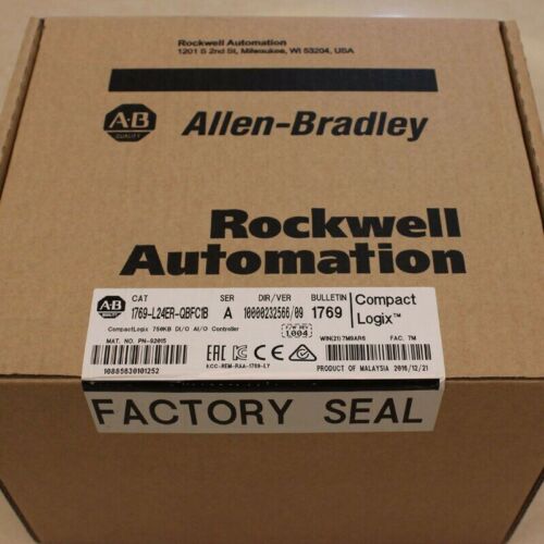 New Factory Sealed 1769-L24ER-QBFC1B AB CompactLogix 750KB DI/O AI/O Controller