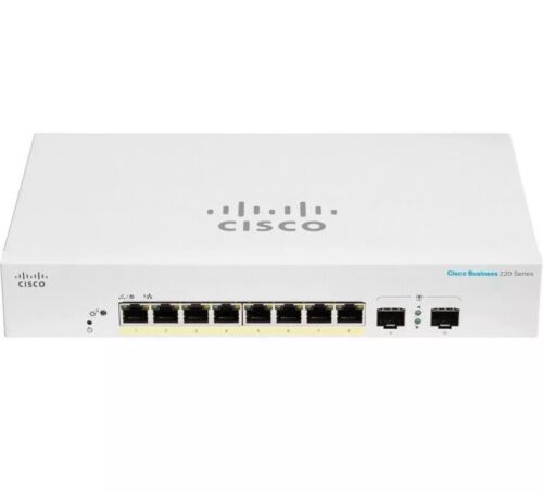 Cisco CBS220-8P-E-2G-NA 8 Giga PoE 2 Giga Exp 2 SFP Managed Network Switch NEW