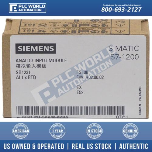 Siemens 6ES7231-5PA30-0XB0 SIMATIC S7-1200 SB1231, RTD, 1-Point, New Sealed