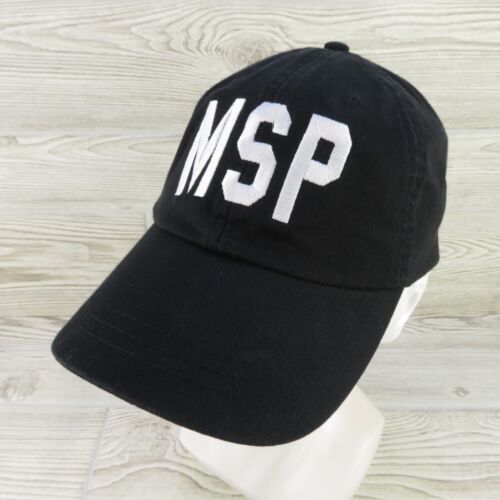 MSP Airport – Hat / Cap – Golf/Dad – StrapBack – Black – Adjustable – ADAMS