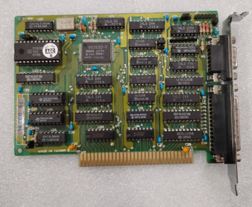 1984 CGA Video Card ISA 8 Bit w/ Parallel, Yamaha V6355D-F Chipset, Works Great!