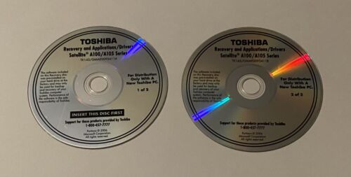 Toshiba Satellite A100/A015 Series Recovery Applications Drivers Discs 1 and 2