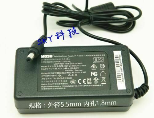 MOSO MSP-Z1360IC48.0-65W DC 48V 1.36A Video recorder power supply Barrel Tip NEW