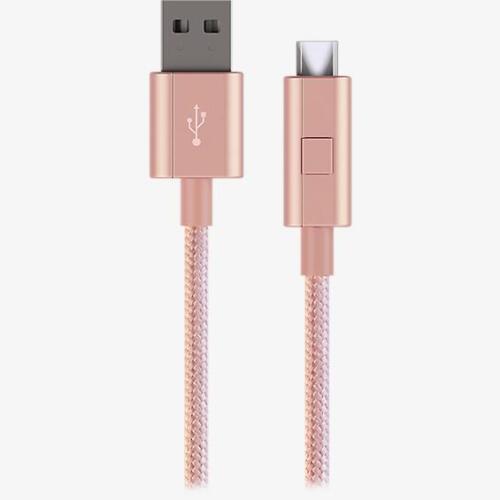 Verizon Braided Pink microUSB Charge Data Cable w/LED for Samsung GalaxyS7/S6/S4