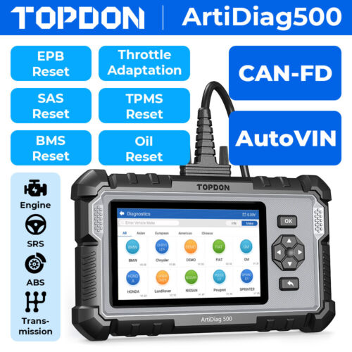 OBD2 Scanner TOPDON AD500 Oil/SAS/Throttle/TPMS/BMS/EPB Reset Online Free Update