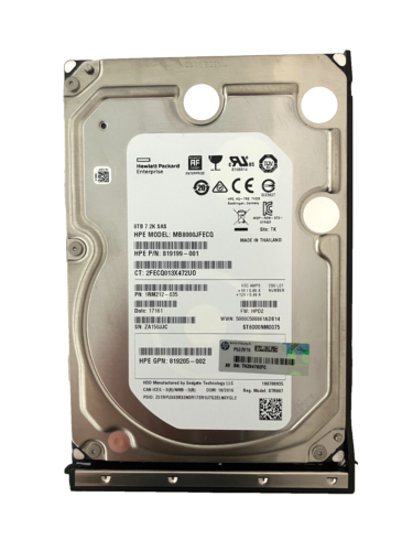 HP MB8000JFECQ HDD 8TB SAS 12Gb/s 7.2K 3.5″ 819199-001