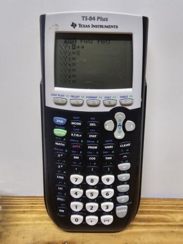 Texas Instruments Ti-84Plus Graphing Calculator BLACK w/ Cover, Manual And Cord