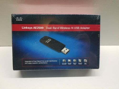 NEW CISCO LINKSYS AE2500 DUAL-BAND WIRELESS-N USB ADAPTER factory sealed