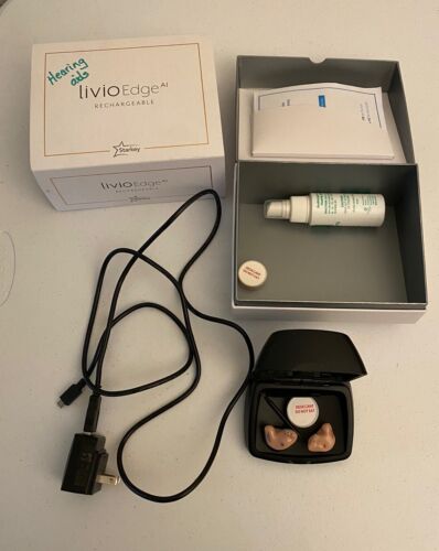 Starkey Livio Edge AI 2400 ITE Hearing Aids With Charging Case