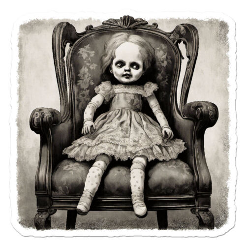 Creepy Doll Vinyl Decal Sticker – ebn11845