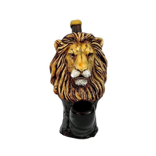 Lion Head Handmade Tobacco Smoking Hand Pipe Wild Animal King Jungle Safari Zoo