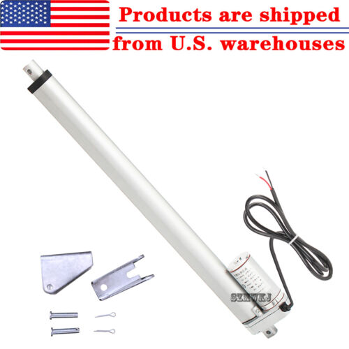 330lbs 14″ 12V Linear Actuator 1500N Electric Motor W/ Brackets for Door Lifting