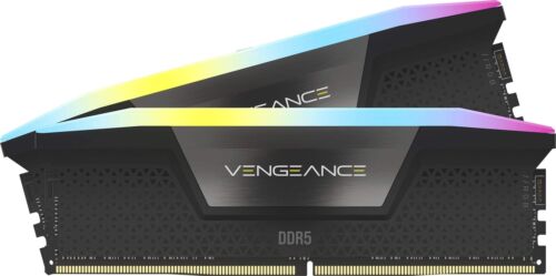 CORSAIR – VENGEANCE RGB 64GB (2x32GB) DDR5 6400MHz C32 UDIMM Desktop Memory …