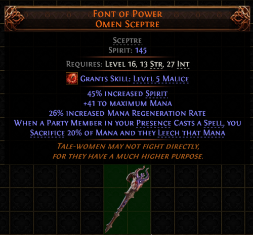 Path Of Exile 2Early AccessUnique SceptreFont of Power Omen Sceptre