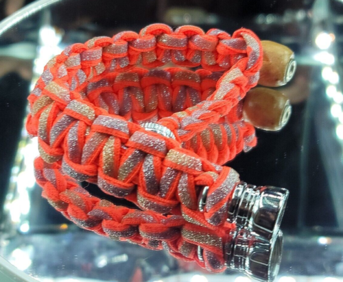 10.25 Inch Neon Orange Sparkle Bracelet Hidden Tobacco Smoking Pipe & Screens