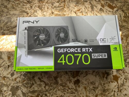 New PNY GeForce RTX 4070 Super OC Dual Fan 12GB GDDR6X Graphics Card DLSS3 GPU