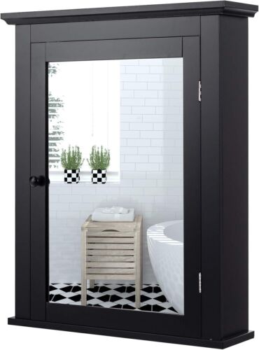 Tangkula Bathroom Cabinet W/Mirror Mirrored Wall-Mounted Storage MedicineCabinet