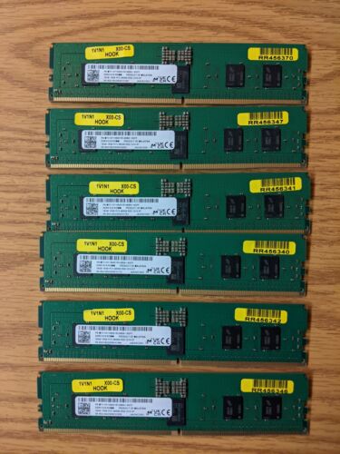 Lot of 6 x MICRON 16GB 1Rx8 PC5-4800B DDR5 SERVER MEMORY MTC10F1084S1RC48BA1