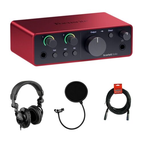 Focusrite Scarlett Solo USB-C Audio Interface (4th Gen) Bundle with Polsen HP…