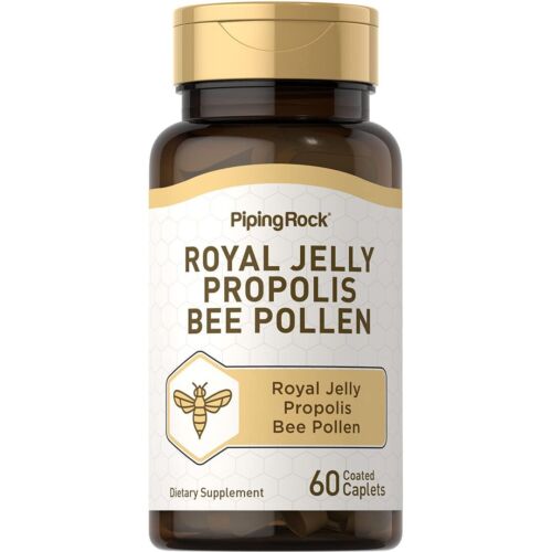 Piping Rock Royal Jelly Propolis Bee Pollen | 60 Caplets | Vegetarian Non-GMO…