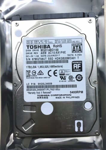 Toshiba 1TB 2.5″ 9.5mm SATA-2 Internal Notebook Laptop Hard Drive HDD MQ01ABD100