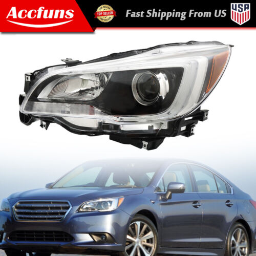 Black Halogen Headlight Assembly For 2015-2017 Subaru Legacy/Outback Left Side