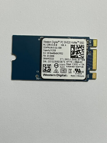 WD PC SN520 NVMe SDAPNUW-512G 512GB SSD M.2 2242 PCIe3x 2 For T480 T470 Laptop