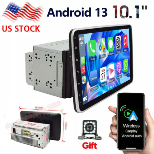 4+64GB 10.1″ Android 13 Rotatable Touch Screen Car Stereo Radio GPS Double 2DIN