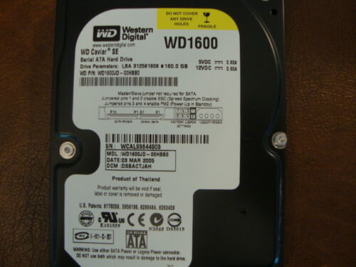 Western Digital WD1600JD-00HBB0 DCM:DSBACTJAH 160gb 3.5″ Sata Hard Drive