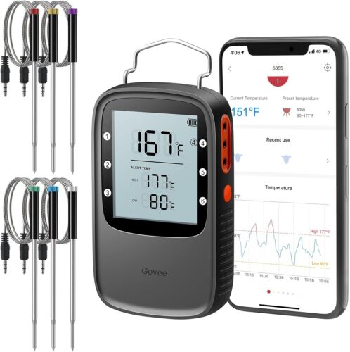 Digital Meat Thermometer with 6 Probes and Remote Monitoring – Cooking Made Easy