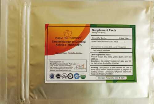 Titrated Extract of Centella Asiatica (TECA) 95% Triterpene Powder NO FILLERS