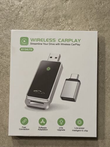 Wireless CarPlay Adapter 2024 Upgrade, Plug And Play, No Latency VNILRGLE BY967D