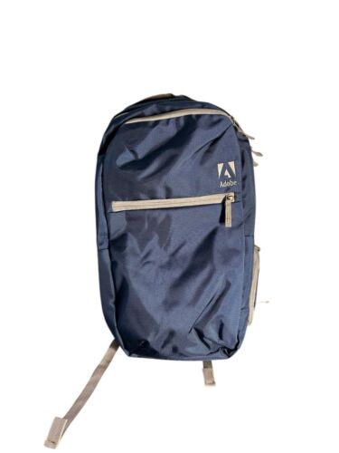 Adobe Logo Nylon Travel Promo Merch Backpack Navy Blue Large Backpack