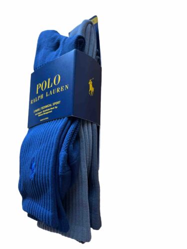 POLO RALPH LAUREN TECHNICAL SUPPORT NYLON BLEND CREW MEN SIZE 6-12 Gray Navy 3pk