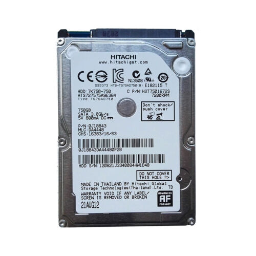 HGST Hitachi HTS727575A9E364 750GB 7200RPM SATA 2.5″ Laptop HDD Hard Disk Drive