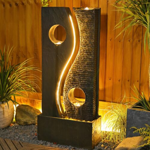 47 inches Water Fountain Outdoor Garden – Waterfall Indoor Modern Large Frees…