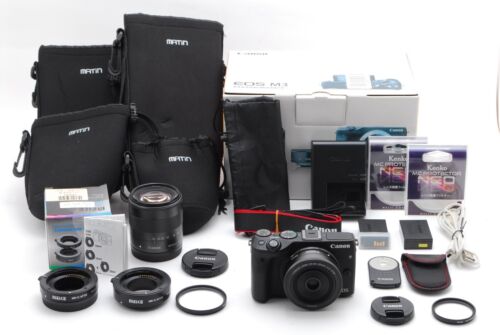 *MINT* Canon EOS M3 Digital Camera Body w/18-55mm, 22mm Lens Set & Many Extra