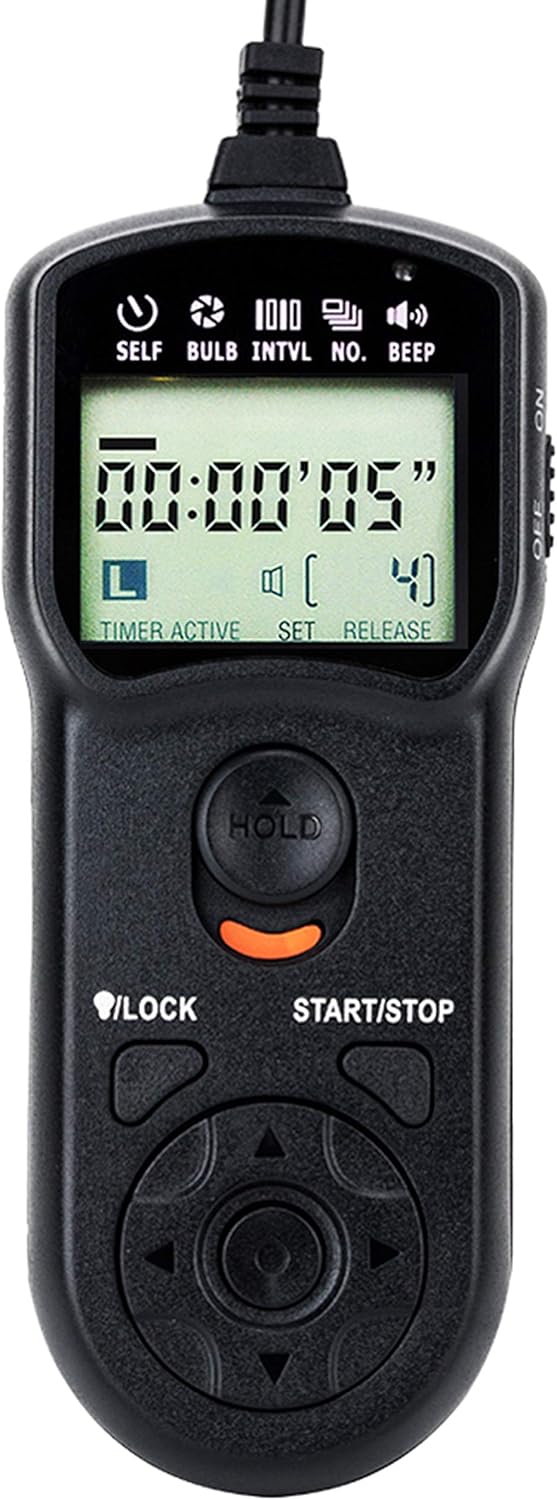 JJC Intervalometer Timer Remote Shutter Release Time Laspe for Nikon Z8 Z9 D850 D810A D810 D800 D800E D700 D500 D5 D4 D4s D3 D3s D2H D2X D2Xs D1H D1 D300s D300 D200 D100 and More Nikon Cameras