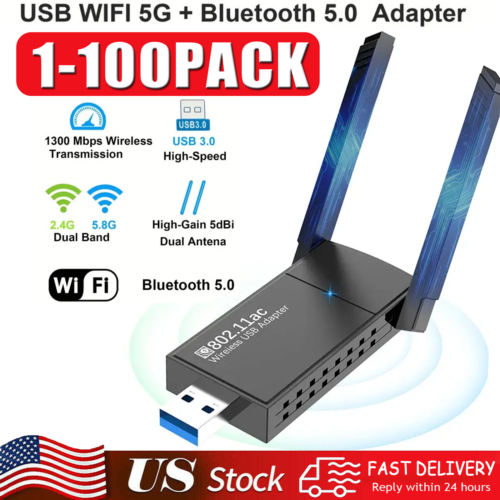 USB 3.0 Wireless WIFI Adapter 1300Mbps Long Range Dongle Dual Band Network lot