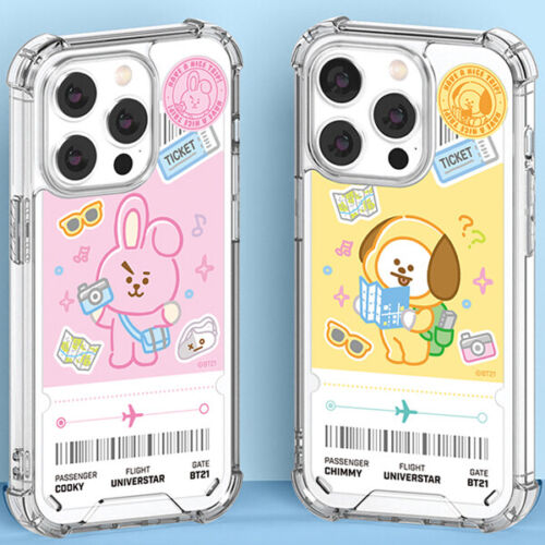 BT21 Trip Ticket Clear Air Cushion Case for Galaxy S23 S23 Plus S23 Ultra