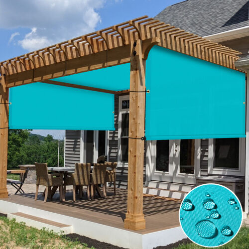 Pergola Shade Cover Waterproof Replacement Canopy Awning w/Rod Turquoise 260GSM