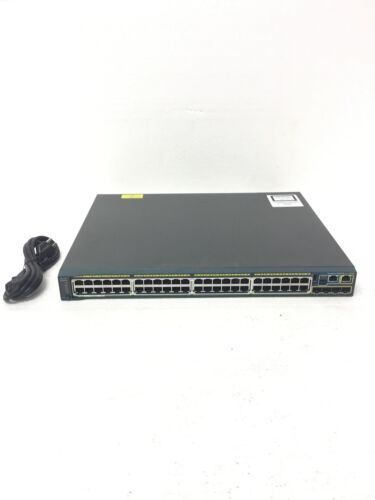 Cisco Catalyst WS-C2960S-48FPS-L 48-Port PoE+ 4 SFP Gigabit Switch w/Cord