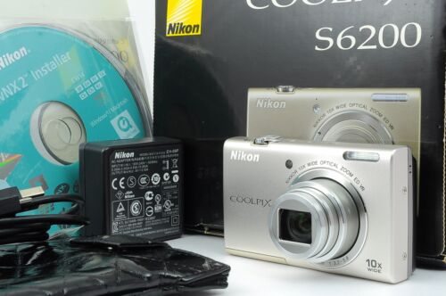 [N MINT in Box] Nikon COOLPIX S6200 Silver 16.4MP Digital Camera JAPAN C539