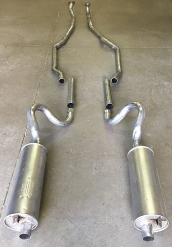 1970-1971 CHALLENGER CUDA 340-440 EXHAUST SYSTEM, ALUMINIZED WITHOUT RESONATORS