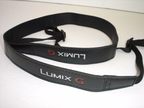 Panasonic LUMIX G camera strap  White logo on  Black 1″ wide Genuine  #001486