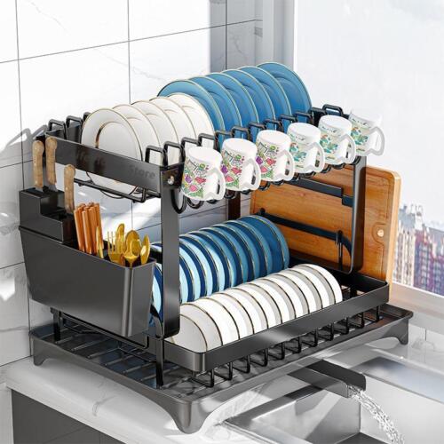 Double-layer Kitchen Dish Bowl Drainer Storage Rack Household Tableware Drain Ch