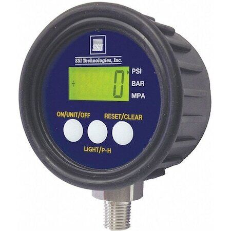 Ssi Mg1-3000-A-9V-R Digital Pressure Gauge, 0 To 3000 Psi, 1/4 In Mnpt,